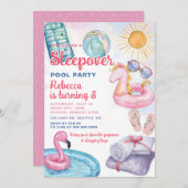 Slumber Pool Party Roze Meisje Tween Tiener Verjaa Kaart (Voorkant / Achterkant)