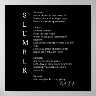 Slumber Slaap Droomtijd gedicht poster muurkunst
