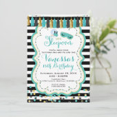 Slumber Sleepover Birthday Party Invitation Kaart (Staand voorkant)