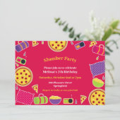 Slumber Verjaardagsfeest Platte Uitnodiging (Staand voorkant)