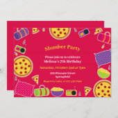 Slumber Verjaardagsfeest Platte Uitnodiging (Voorkant / Achterkant)
