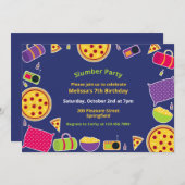 Slumber Verjaardagsfeest Platte Uitnodiging (Voorkant / Achterkant)