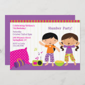 Slumber Verjaardagsfeest Platte Uitnodiging (Voorkant / Achterkant)