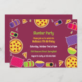 Slumber Verjaardagsfeest Platte Uitnodiging (Voorkant / Achterkant)