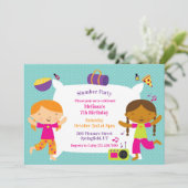 Slumber Verjaardagsfeest Platte Uitnodiging (Staand voorkant)