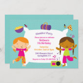 Slumber Verjaardagsfeest Platte Uitnodiging (Voorkant / Achterkant)