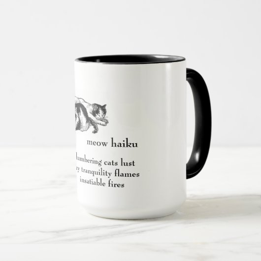 Slumberende katten: Haiku - Mok in dranken (Voorkant rechts)
