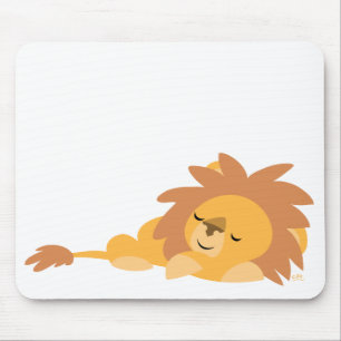 Slumbering Cartoon Lion mousepad Muismat