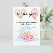 Slumbering Dragon Dreams - Baby shower Bedankkaart (Staand voorkant)