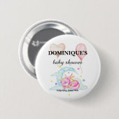 Slumbering Dragon Dreams - Baby shower Button (Voorkant /achterkant)