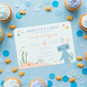 Slumberkins Hamerhaai Baby Shower Kaart