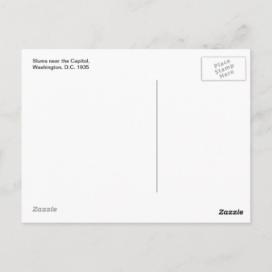 Slums in de buurt van het Capitool, Washington, DC Briefkaart (Achterkant)