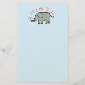 Slurf Vol Liefde Schattige Olifant Doodle Briefpapier