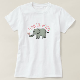 Slurf Vol Liefde Schattige Olifant Doodle T-shirt