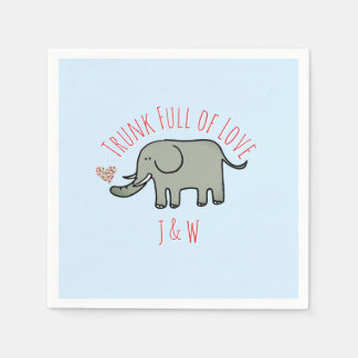 Slurf Vol Liefde Schattige Olifant Valentijnsdag Servet