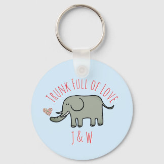 Slurf Vol Liefde Schattige Olifant Valentijnsdag Sleutelhanger