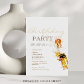 Slurp, slurp! | Champagnetje 21ste Verjaardagsfee Kaart