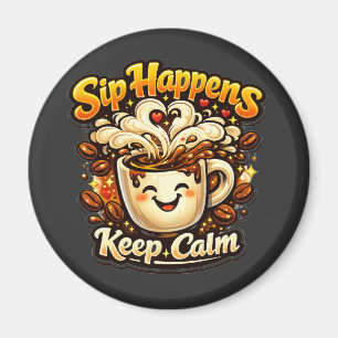 Slurpen Gebeurt Blijf Kalm Grappige Koffie Liefheb Magneet