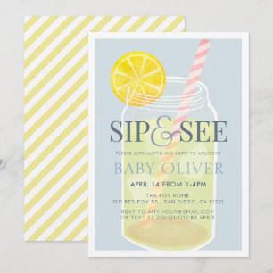 Slurpen & Zien Lemonade Metselwerk Pot Blauwe Baby Kaart