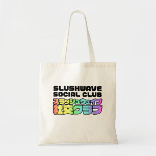 Slushwave Social Club mensen en tekst logo tas