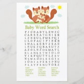 Sluwe vos Baby Shower Woordzoekspel (Voorkant)