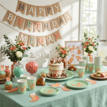 Sluwe Vos Mintgroen Persoonlijke Verjaardagspapier