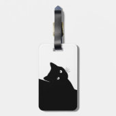 Sluwe Zwarte Kat Bagagelabel (Achterkant verticaal)