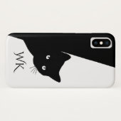Sluwe Zwarte Kat Monogram Case-Mate iPhone Case (Achterkant (horizontaal))