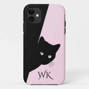 Sly Black Cat Pink iPhone 11 Hoesje