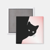 Sly Black Cat Pink Magneet (Voorkant / Achterkant)