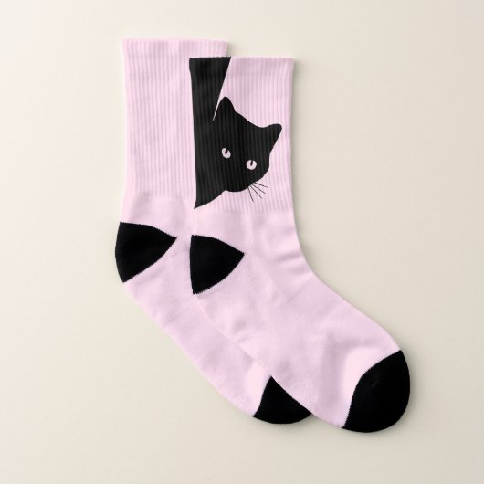 Sly Black Cat Pink Sokken (Paar)