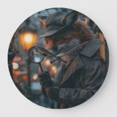 Sly fox detective in een noir setting grote klok (Voorkant)