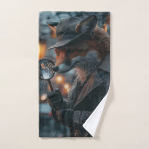 Sly fox detective in een noir setting handdoek