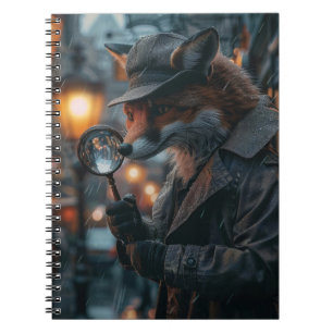 Sly fox detective in een noir setting notitieboek