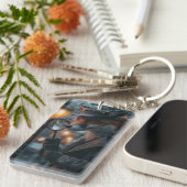 Sly fox detective in een noir setting sleutelhanger (Voorkant Rechts)