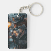 Sly fox detective in een noir setting sleutelhanger (achterkant)