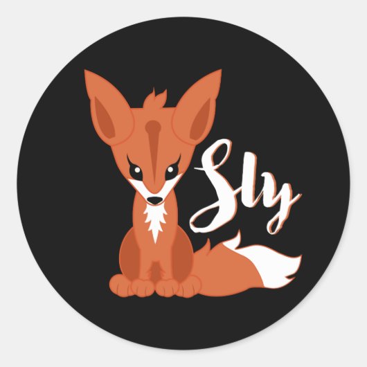 Sly Fox Ronde Sticker (Voorkant)