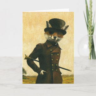 Sly Victoriaans Fox Greetings Card Kaart