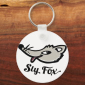 Sly vos met de tong uit de ring sleutelhanger (Voorkant)