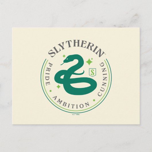 SLYTHERIN™ Green Snake House Pride Badge Briefkaart (Voorkant)