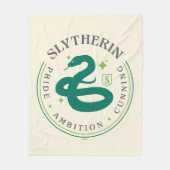 SLYTHERIN™ Green Snake House Pride Badge Fleece Deken (Voorkant)