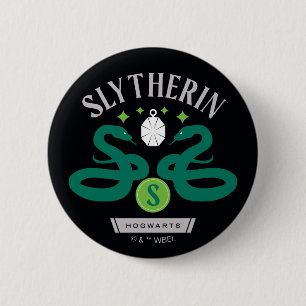 SLYTHERIN™ House Dubbele Slangenketting Grafisch Ronde Button 5,7 Cm