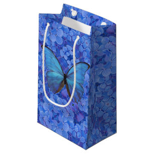 Sm Sac cadeau Blue Morpho sur Hydrangea