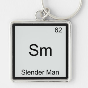 Sm - Slender Man Grappig Chemie Element Symbool Sleutelhanger