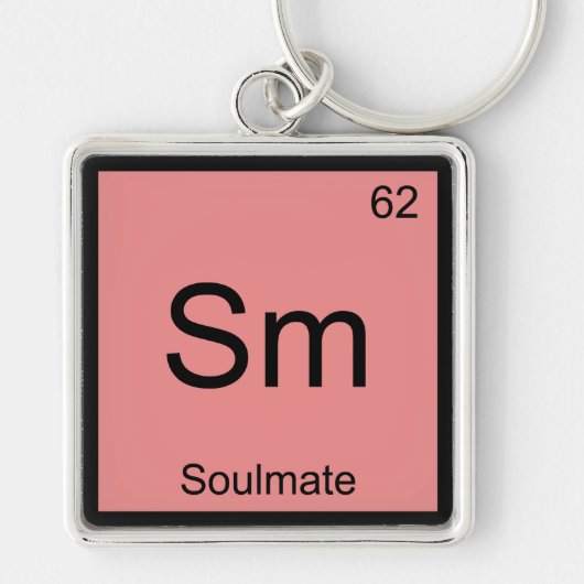 Sm - Soulmate Funny Chemistry Element Symbol T-shi Sleutelhanger (Voorkant)