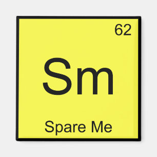 Sm - Spaar Mij Chemie Element Symbool Bowling T-sh Magneet