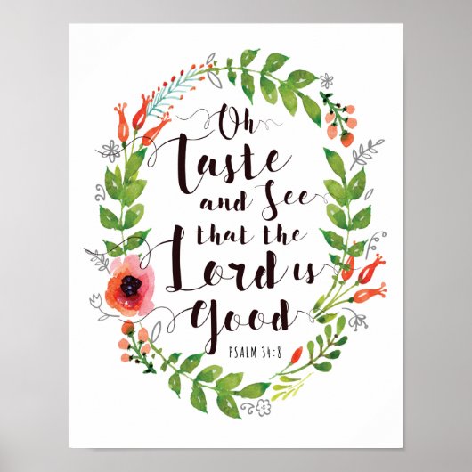 Smaak en zie dat de Heer een goede Kunstdruk is Poster (Voorkant)