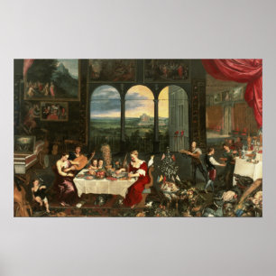 Smaak, hoorzitting en aanraking, 1618 poster