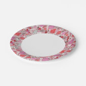 Smaak patroon met vogels en bloemen papieren bordje (Gekanteld)