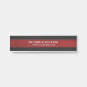 Smaak van zwart en rood, gestikt leer deurbordje (Voorkant)